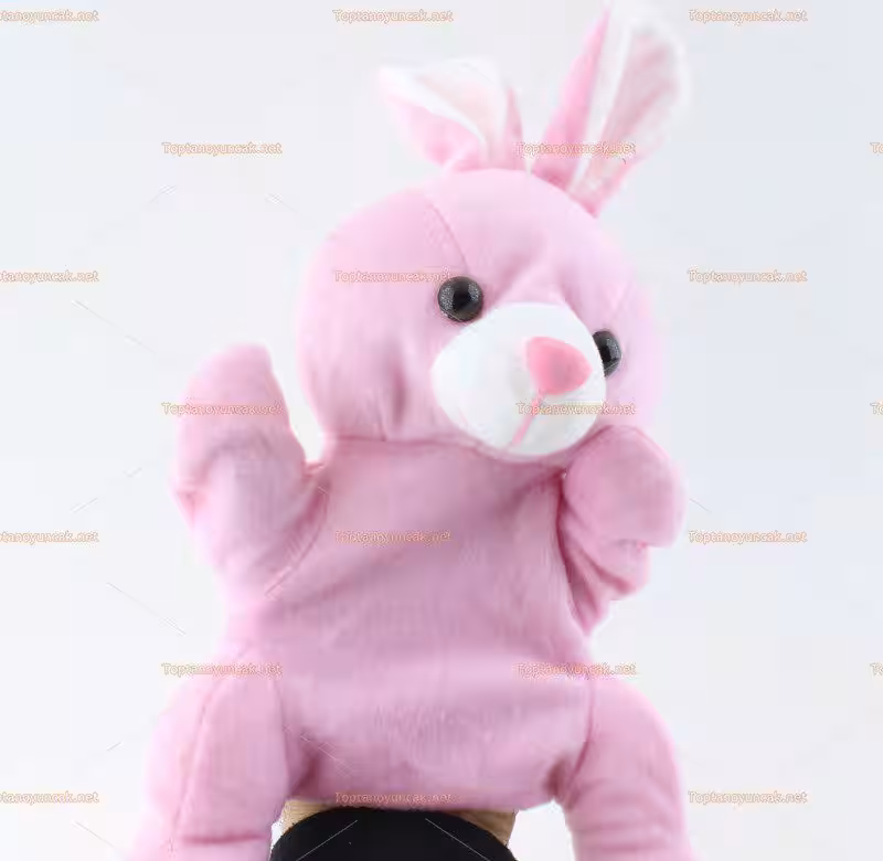 Toptan el kuklası pembe tavşan