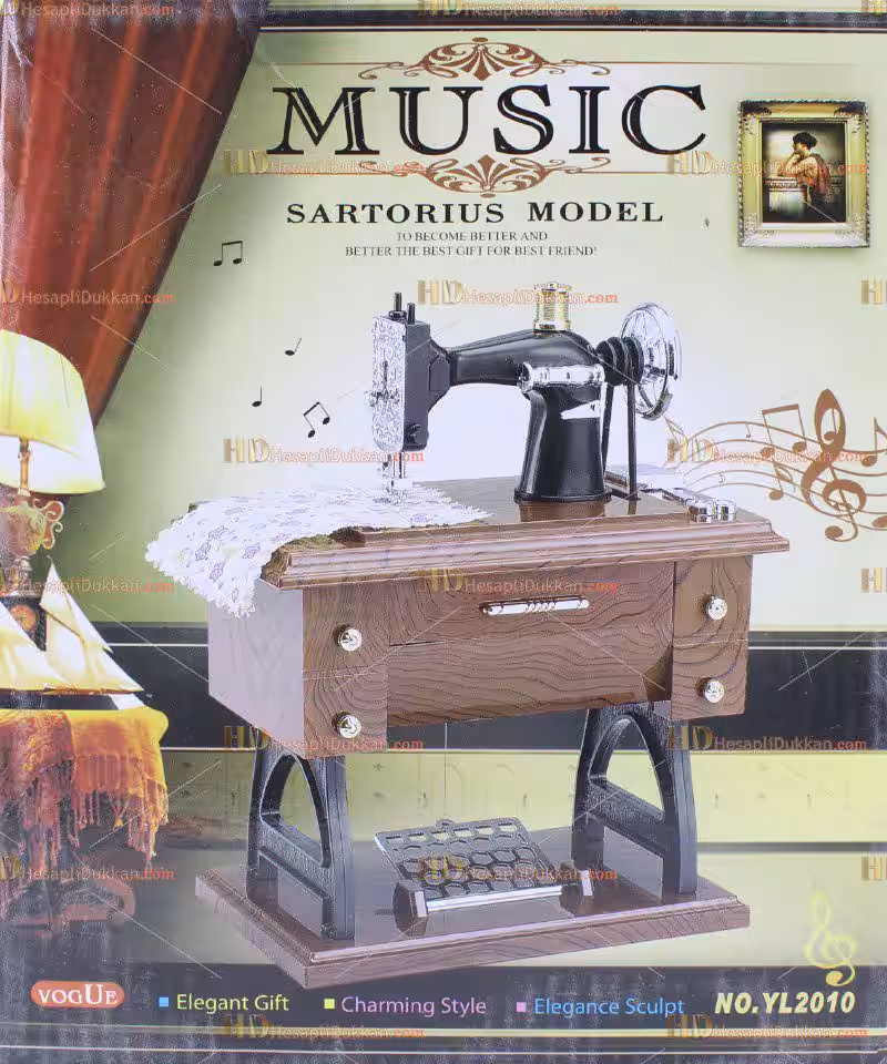 Toptan fiyat dikiş makinesi otantik müzik kutusu çekmeceli