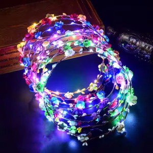 Toptan ışıklı taç garland çiçekli led