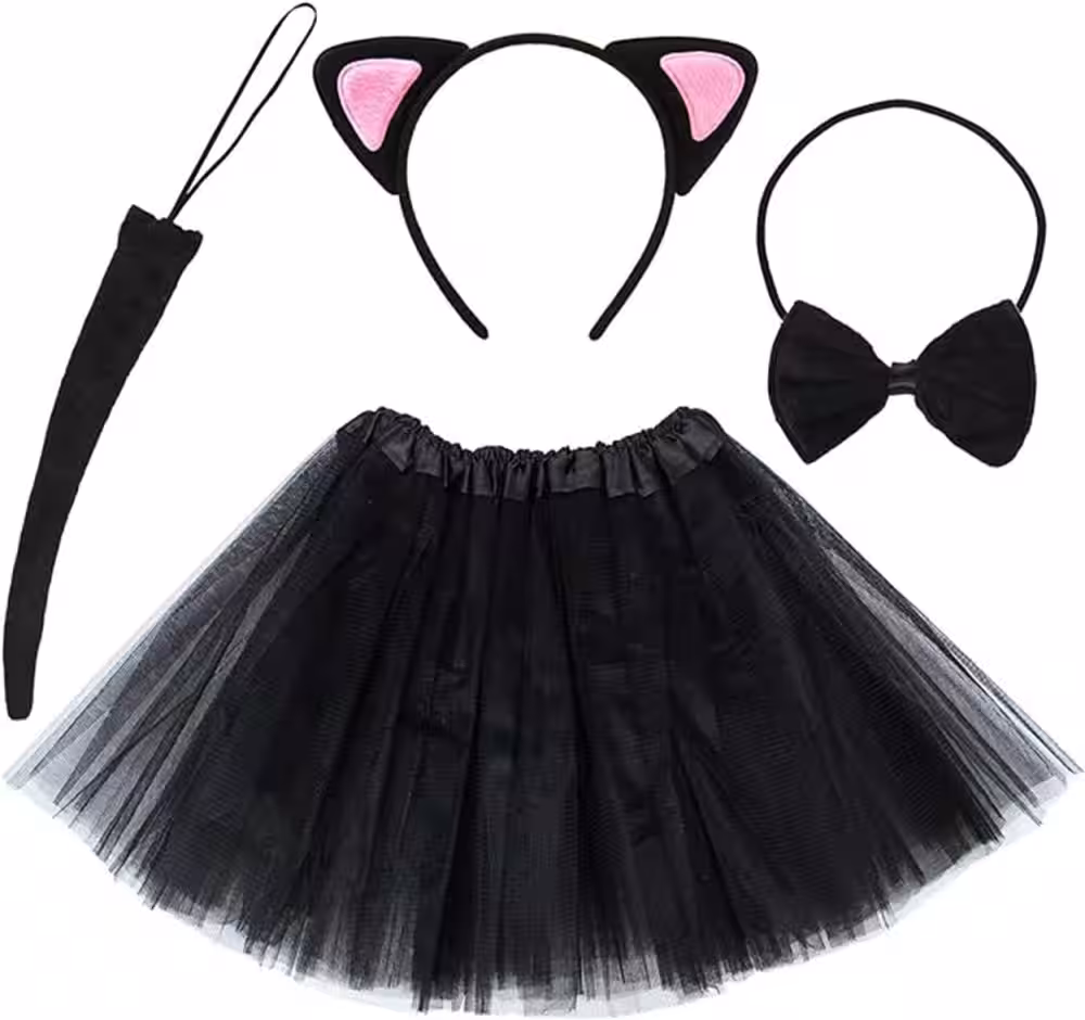 Toptan Kedi Kostüm Seti Çocuk Pembe