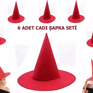 Toptan Kırmızı Cadı Şapkası