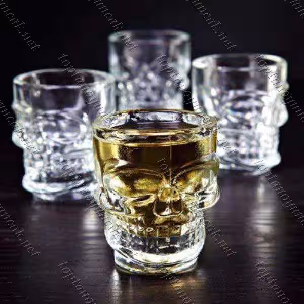 Toptan Kuru Kafa Şeklinde Shot Bardağı 4 Lü Set