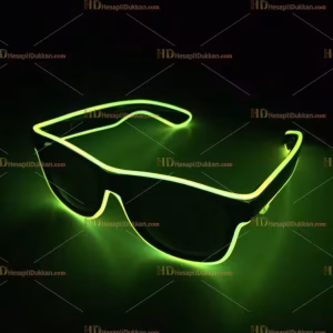 Toptan led ışıklı glow pilli parlayan parti gözlükleri yeşil