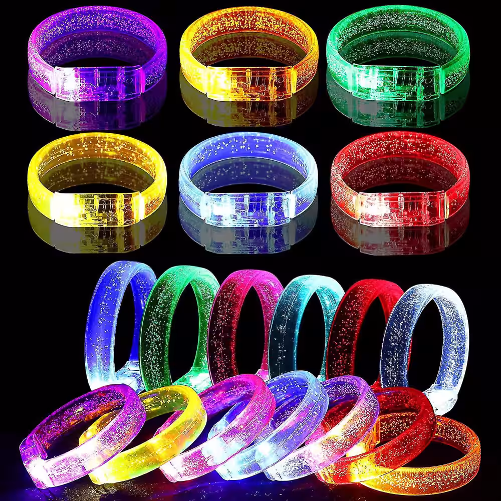 Toptan LED Işıklı Renkli Bileklik Baskı Logo