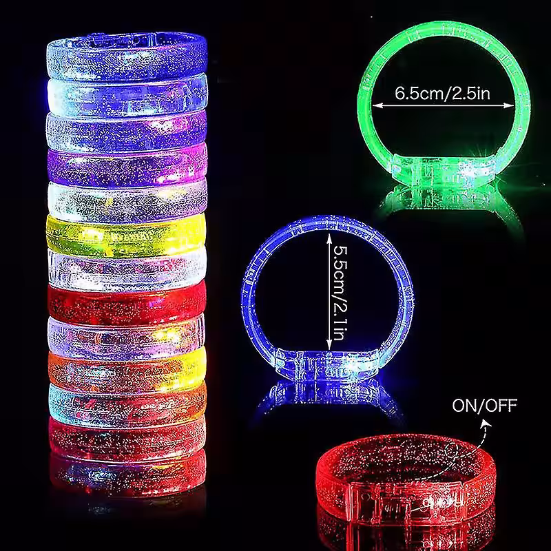 Toptan LED Işıklı Renkli Bileklik Baskı Logo