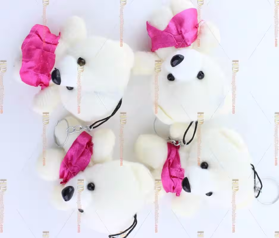Toptan makine peluş anahtarlık elbiseli ayıcık