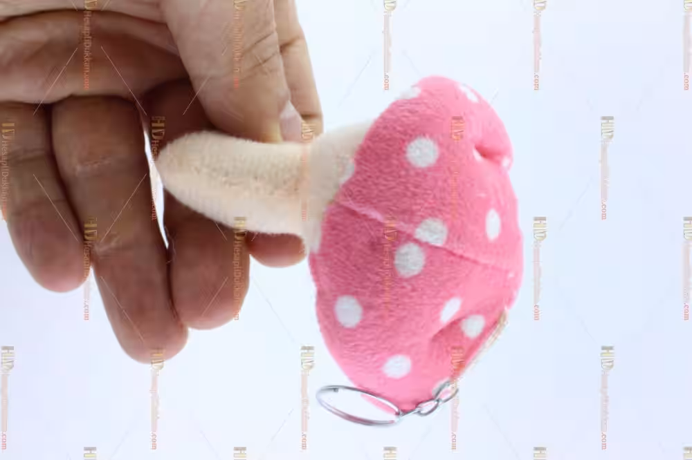 Toptan makine peluş anahtarlık mini mantar