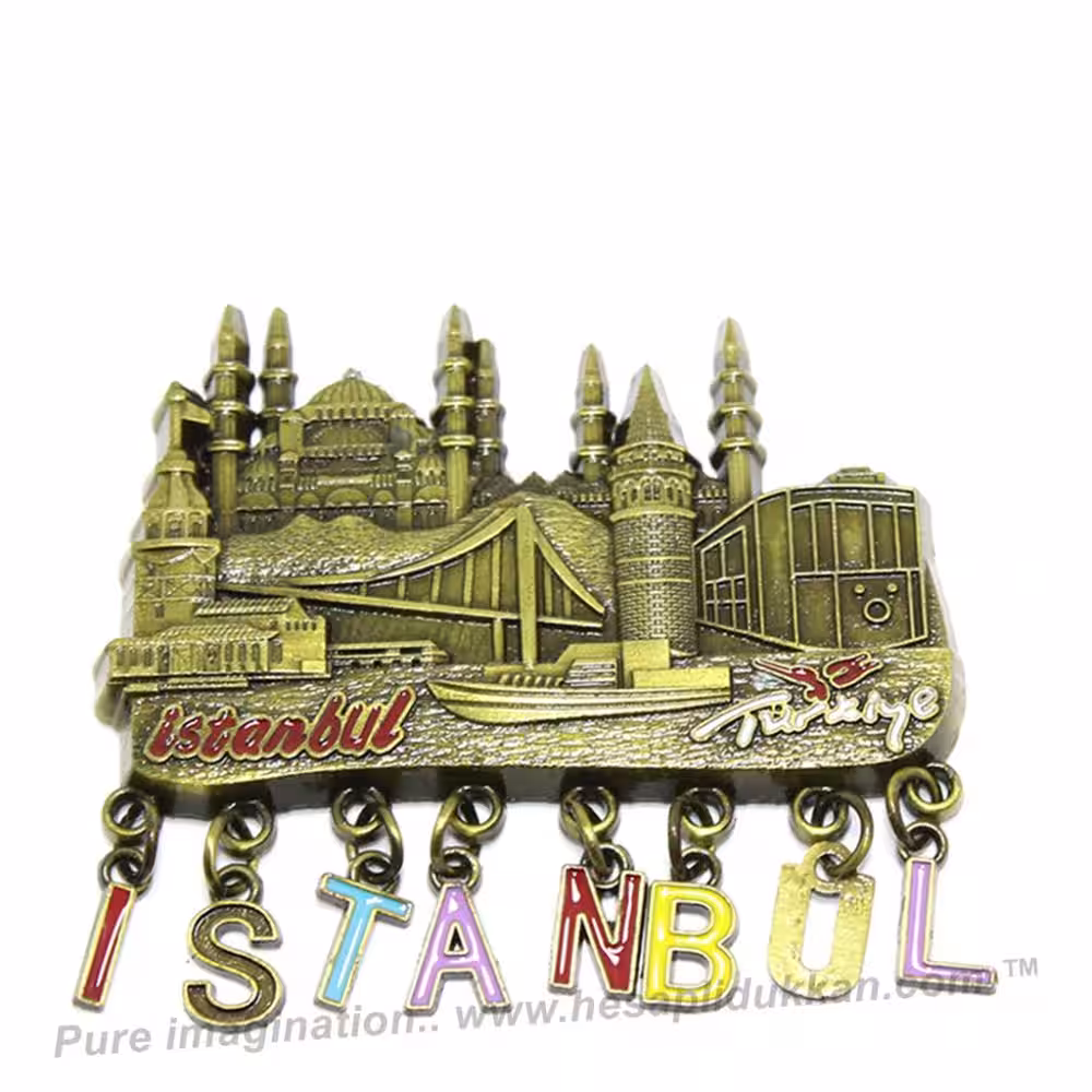 Toptan Metal İstanbul Temalı Yöresel Magnet Renkli Harfler