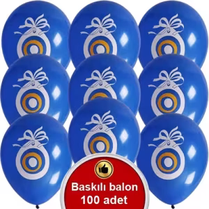 Toptan nazar boncuklu balon Koyu mavi