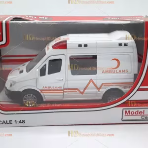 Toptan oyuncak kutulu ambulans araç metal çek bırak sesli ışıklı