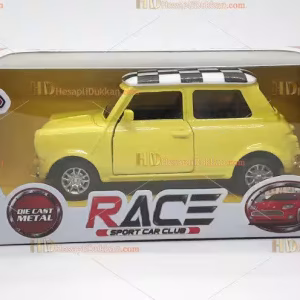 Toptan oyuncak kutulu mini cooper araba metal çek bırak sarı