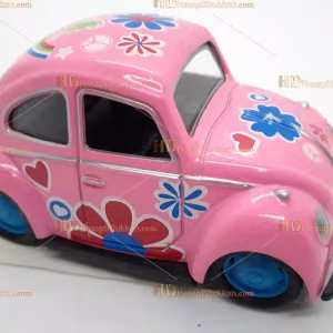 Toptan oyuncak vosvos araba çek bırak metal Pembe
