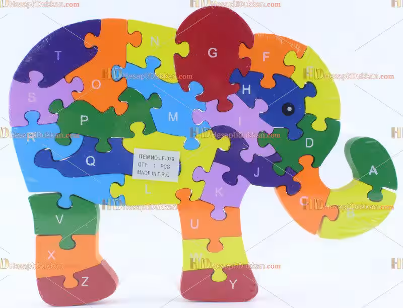 Toptan parçalı ahşap yapboz puzzle fil