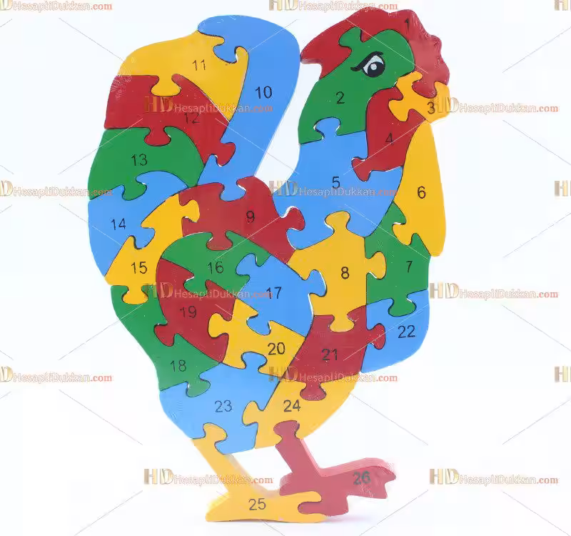 Toptan parçalı ahşap yapboz puzzle horoz