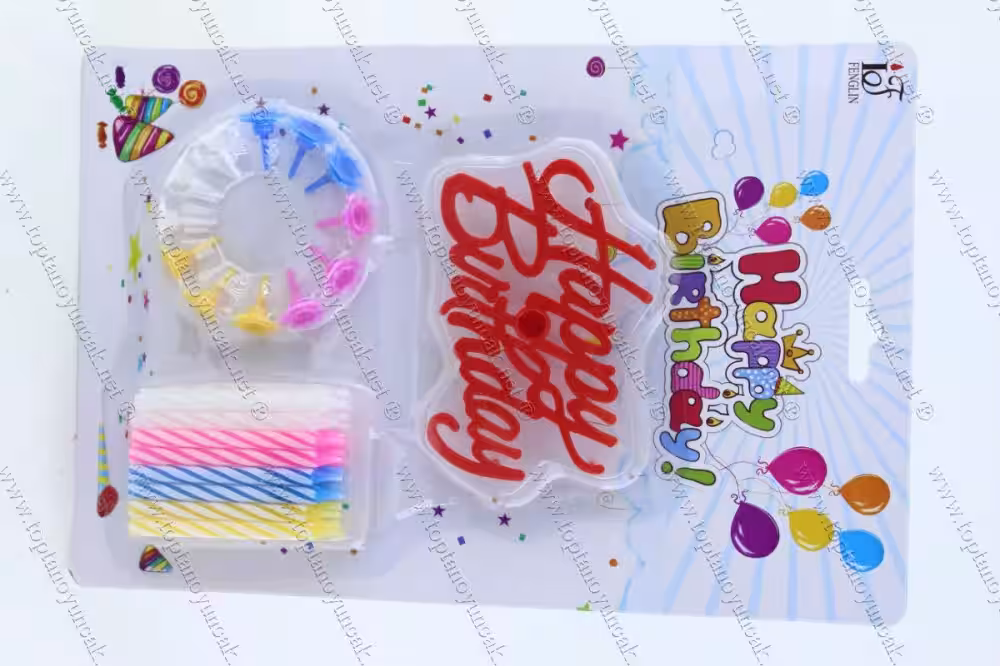 Toptan pasta doğum günü mumu happy birthday logolu