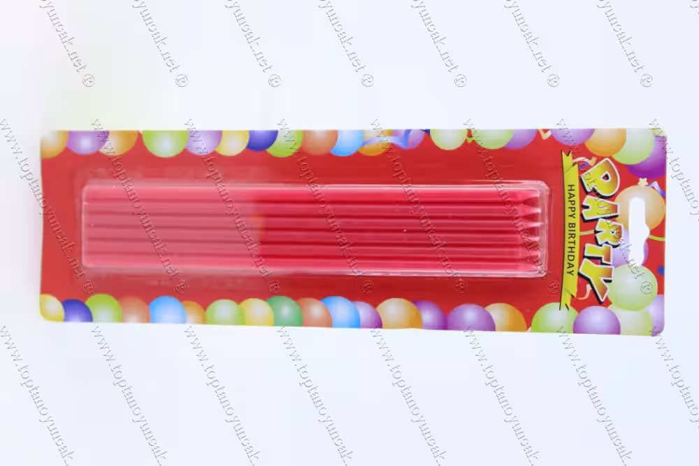 Toptan pasta doğum günü mumu stick kırmızı
