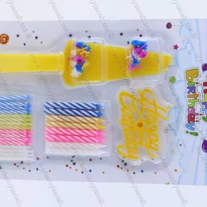 Toptan pasta kesme aparatlı mum seti Happy Birthday yazılı