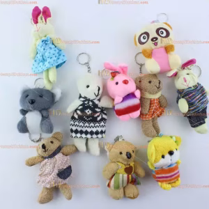 Toptan peluş anahtarlık kıyafetli ayıcık koala tavşan