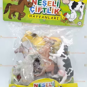 Toptan plastik hayvan seti eşeli çiftlik hayvanları