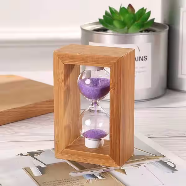 Toptan promosyon kum saati 15 cm Ahşap Dikdörtgen