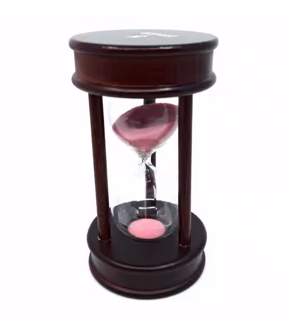 Toptan promosyon kum saati 15 cm Ahşap Oval 5 Dakika