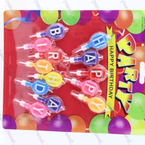 Toptan renkli doğum günü pasta mumu Happy Birthday Balon
