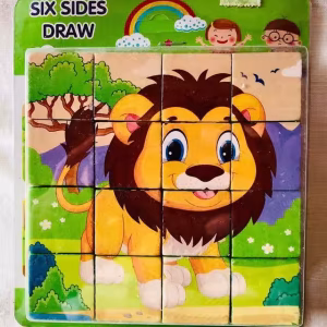 Toptan resimli ahşap puzzle blok 6 in 9 parça büyük boy