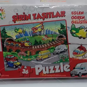 Toptan şirin taşıtlar puzzle 70 parça
