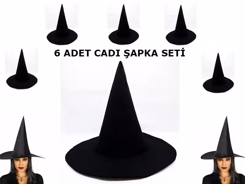 Toptan Siyah Cadı Şapkası