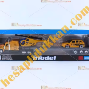 Toptan taşıyıcı tır helikopter set metal araba çek bırak