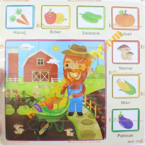 Toptan Türkçe ahşap puzzle yapboz sebzeler