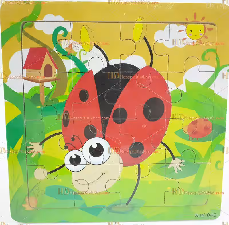 Toptan yapboz puzzle ahşap oyuncak uğur böceği