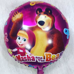 Toptan Yuvarlak Maşa ve Koca Ayı Folyo balon