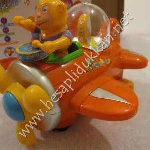 Trampetli maymunlu uçak ışıklı oyuncak P895