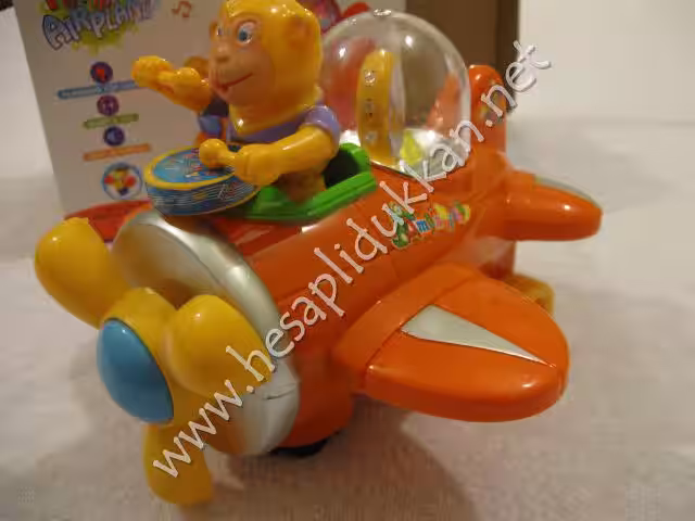Trampetli maymunlu uçak ışıklı oyuncak P895