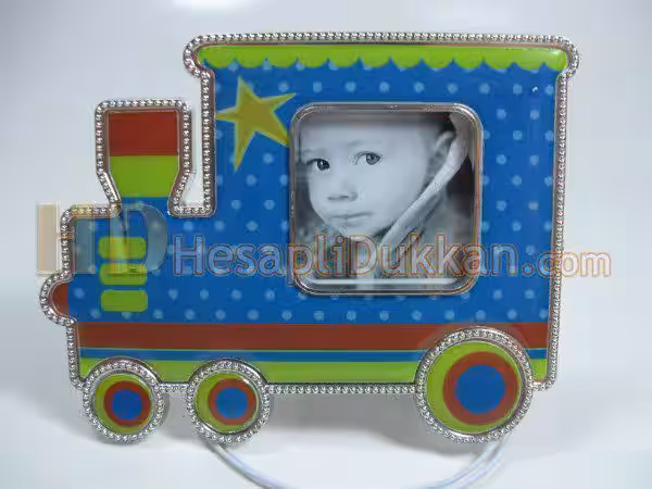 Tren şeklinde magnet çerçeve bebek buzdolabı süsü