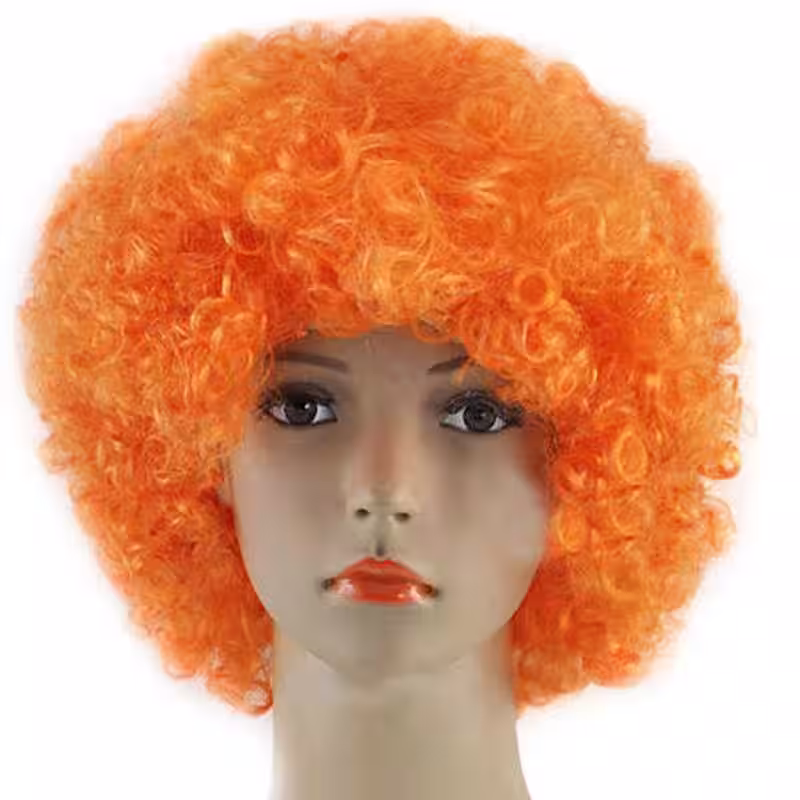 Turuncu Afro Parti Peruk Toptan