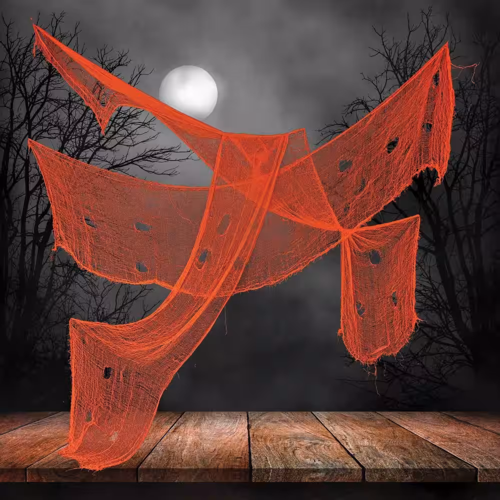 Turuncu Halloween Perde Toptan