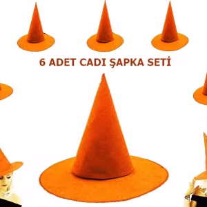 Turuncu Keçe Cadı Şapkası Toptan