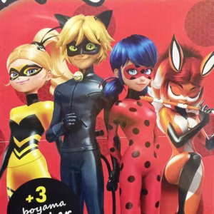 Uğur Böceği Kara Kedi Boyama Kitabı Sticker Maske 3 ü 1 Arada 16 Sayfa