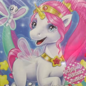 Unicorn Boyama Kitabı Sticker Maske 3 ü 1 Arada 16 Sayfa