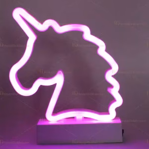 Unicorn Lamp Led Neon Lamba Pembe