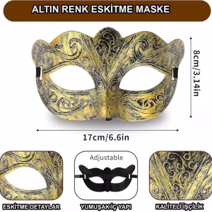 Venedik Altın Balo Maskesi Toptan