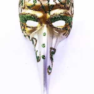 Venedik Seramik Maske Magnet Altın