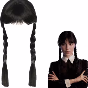Wednesday Addams Siyah Peruk Toptan