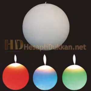 Yanarken renk değiştiren yuvarlak mum R432