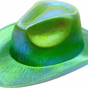 Yeşil Hologramlı Kovboy Şapkası