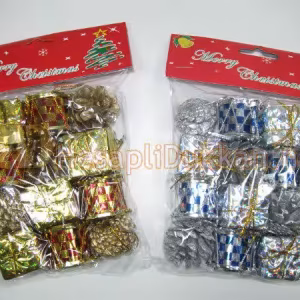 Yılbaşı ağacı süsü karışık paket 12 li R650