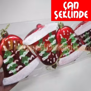 Yılbaşı ağacı süsü yatay çan dörtlü paket