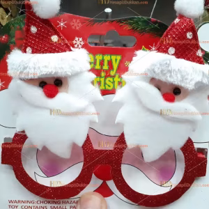 Yılbaşı gözlüğü ikili kaba sakal şapkalı noel baba